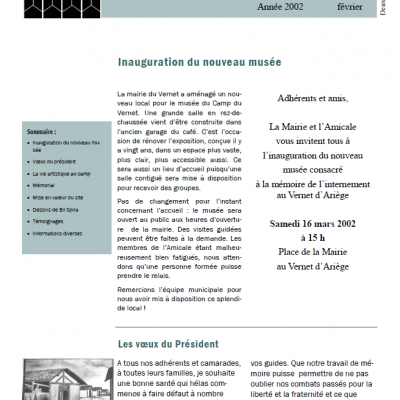 Bulletin janvier 2002