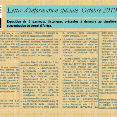 Bulletin octobre 2010